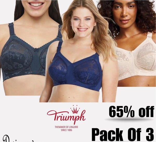Pack of-3 Triumph Doreen Classic Non-Padded Full Coverage Bra for Women
